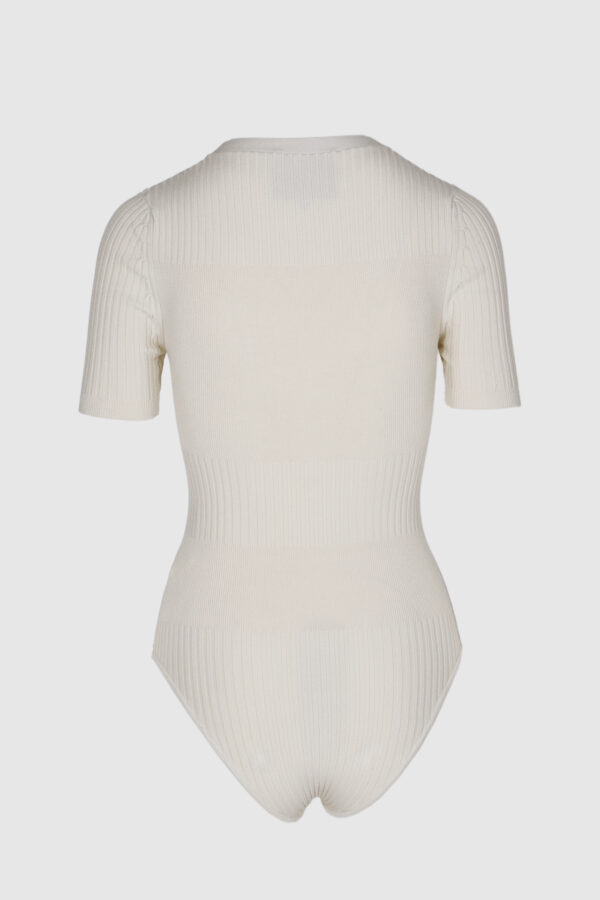 Kurzarm Body in Creme – Bild 2