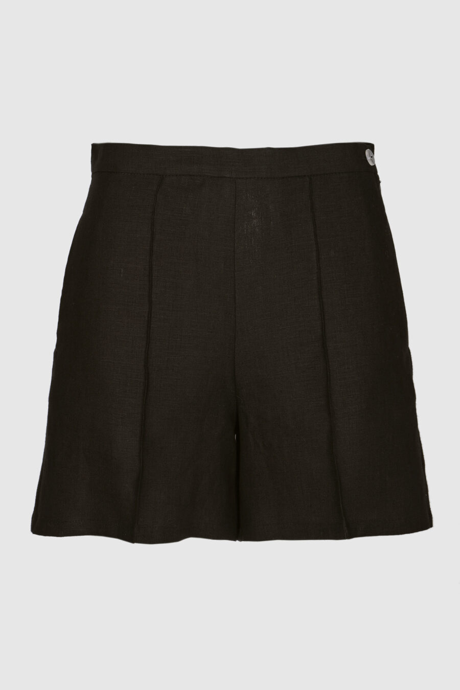 Shorts, kurze Hose, schwarz, anliegend, Leinen