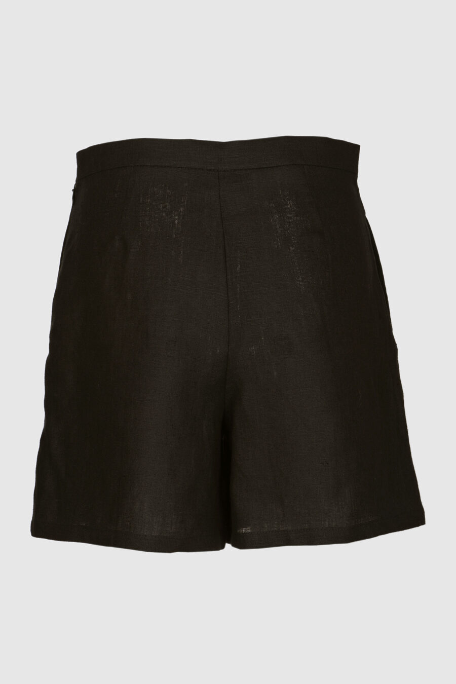 Shorts, kurze Hose, schwarz, anliegend, Leinen