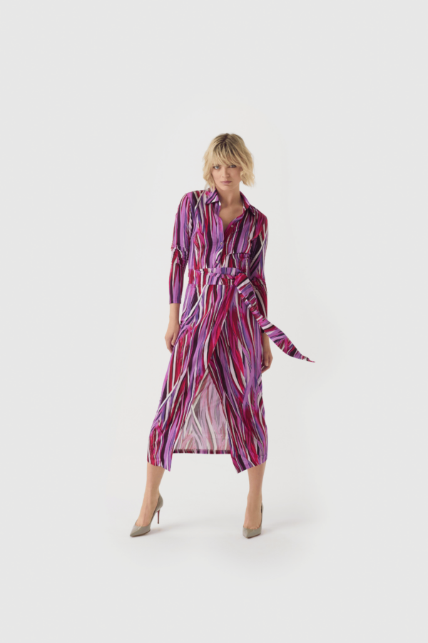 Bluse in einem Rot-Lila Print – Bild 2