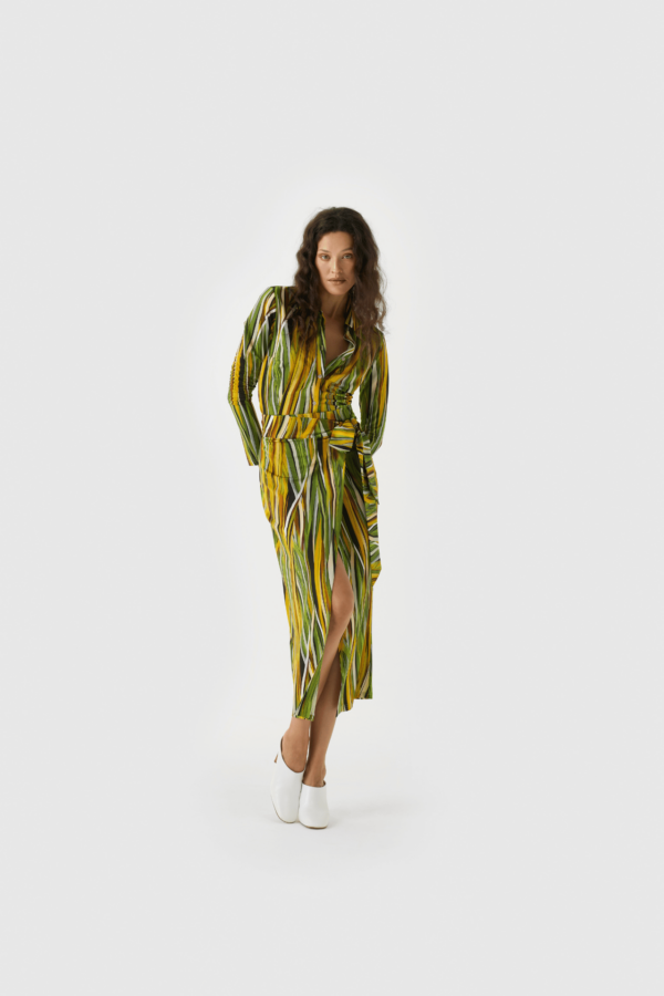 Bluse im Gelb-Grün Print – Bild 6