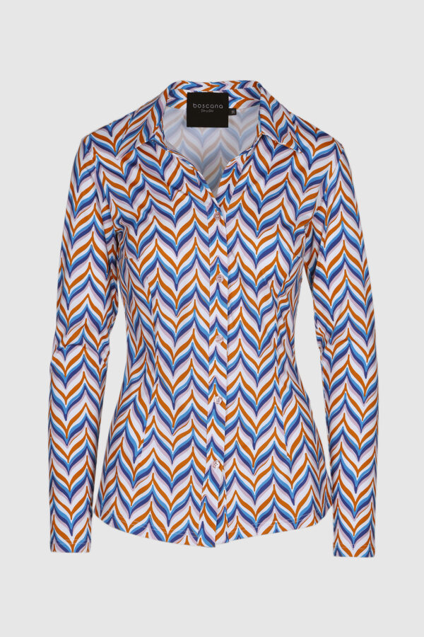 Bluse, Langarmbluse, rosa, blau, weiss Damenbluse, Manufaktur Boscana GmbH, Leipzig