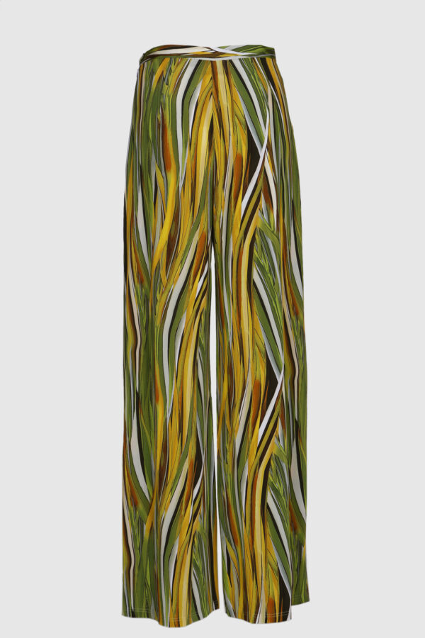 Weite Hose in einem Gelb-Grün Print - Auffälliger Statement-Look – Bild 7