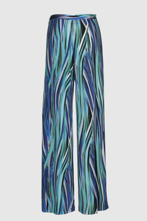 Weite Hose im Blau-Türkis Print – Bild 5