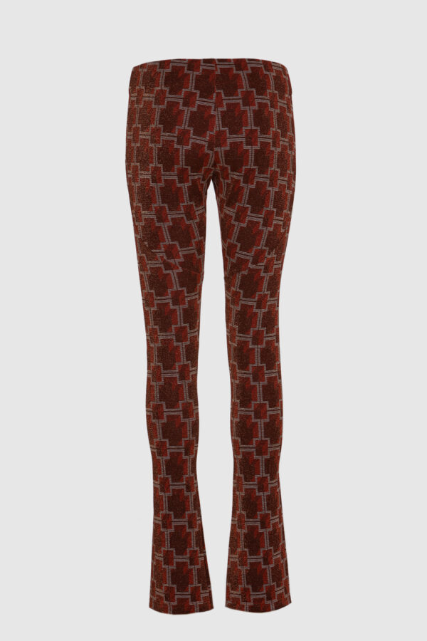 Schmale Hose in Rot mit Muster – Bild 4