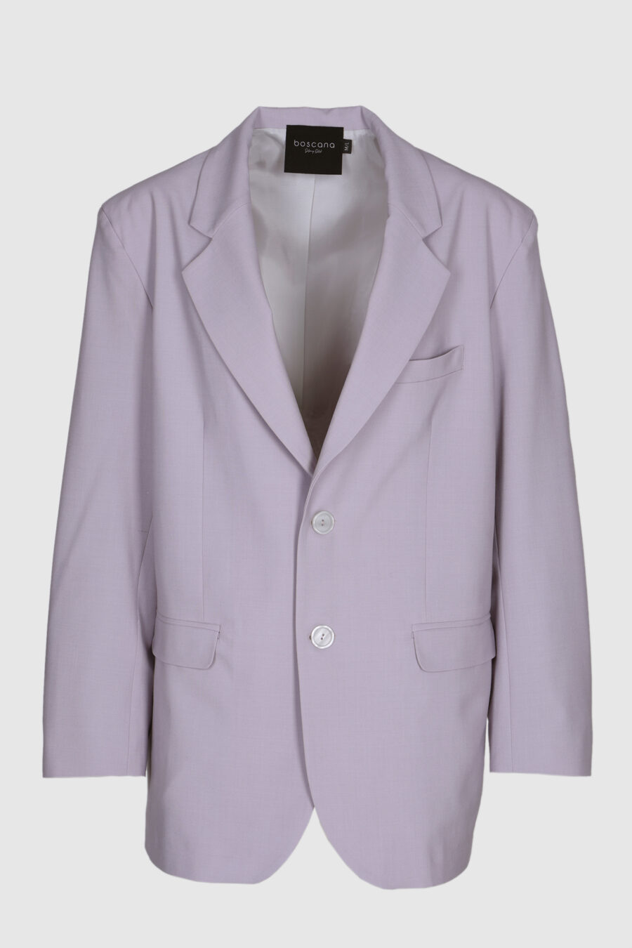 Blazer, Oversized Blazer, Schurwolle, bedruckte Seide, blau,grau, lila, lavendel,