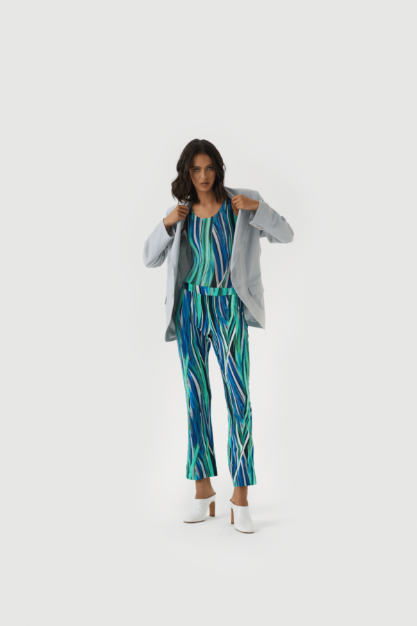 Oversize Blazer aus Schurwolle in Blau-Grau – Bild 4