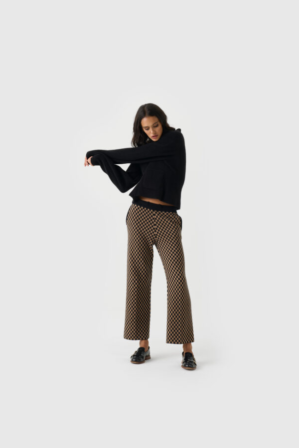 Kaschmir Hose Braun-Schwarz – Bild 3
