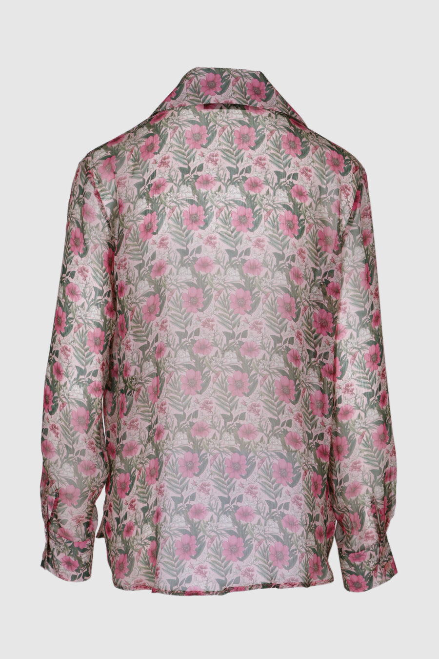 Bluse Seide, Blumenmuster, transparent, Damenbluse