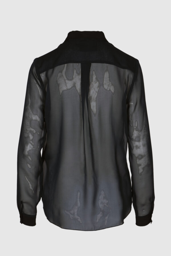 Transparente Seidenbluse in Schwarz – Bild 2