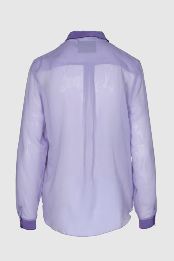 Transparente Seidenbluse in Lila – Bild 2
