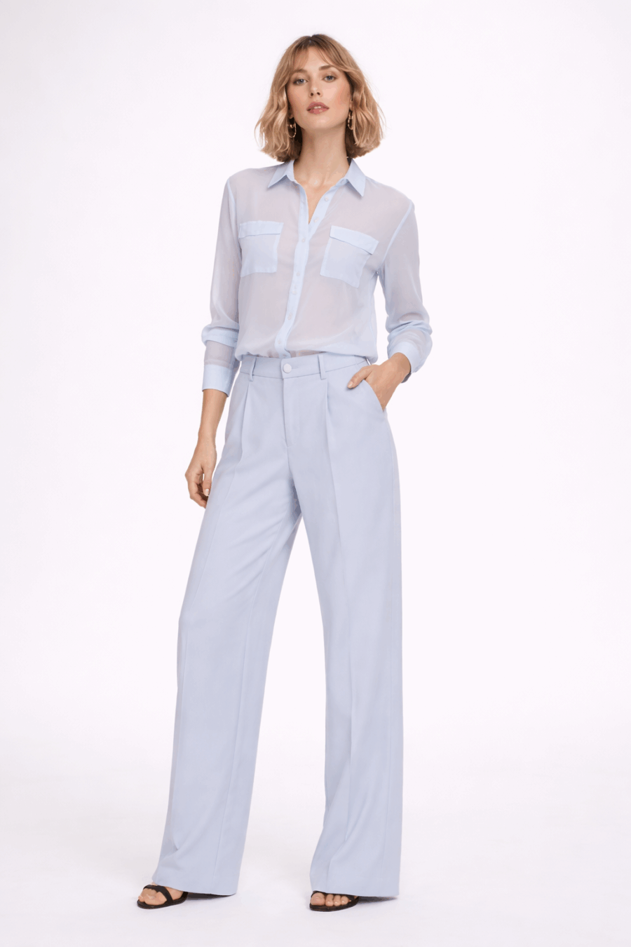 Leichte Seidenbluse aus transparenter Seide