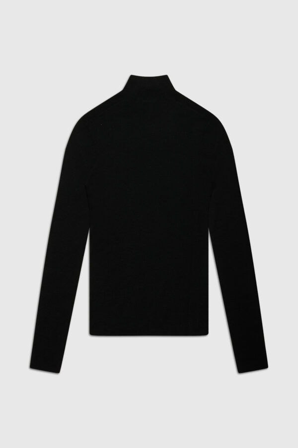 geripptes Langarmshirt, Pullover, Strickpullover, schwarz