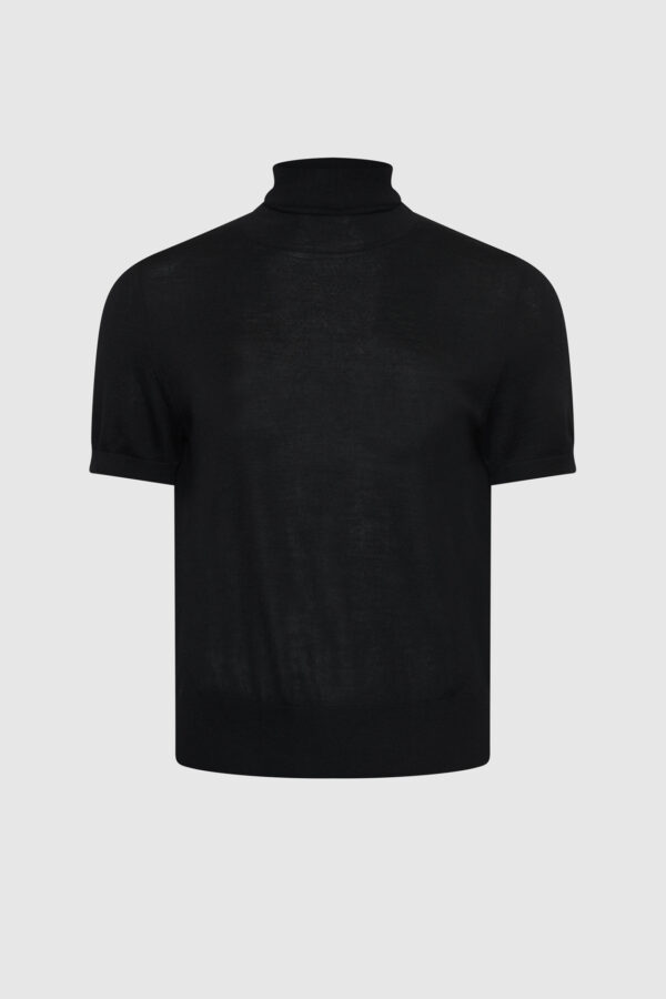 Shirt, schwarz, kleiner, Kragen, Kurzarm