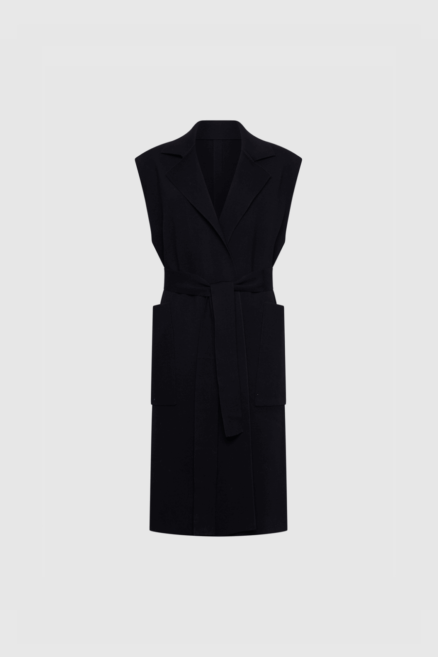 Gestrickte Weste aus Merinowolle in Schwarz