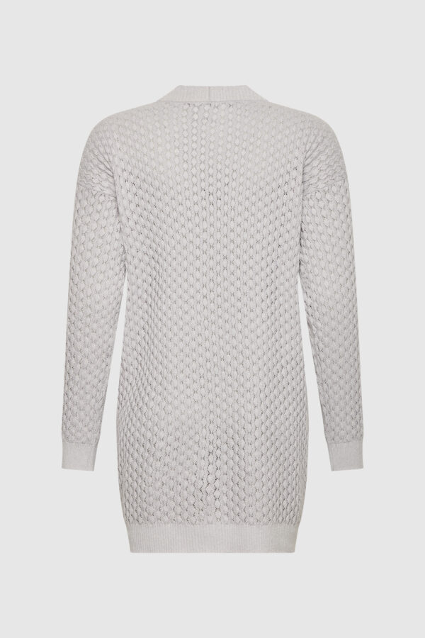 Cardigan in Grau mit Lurex – Bild 2