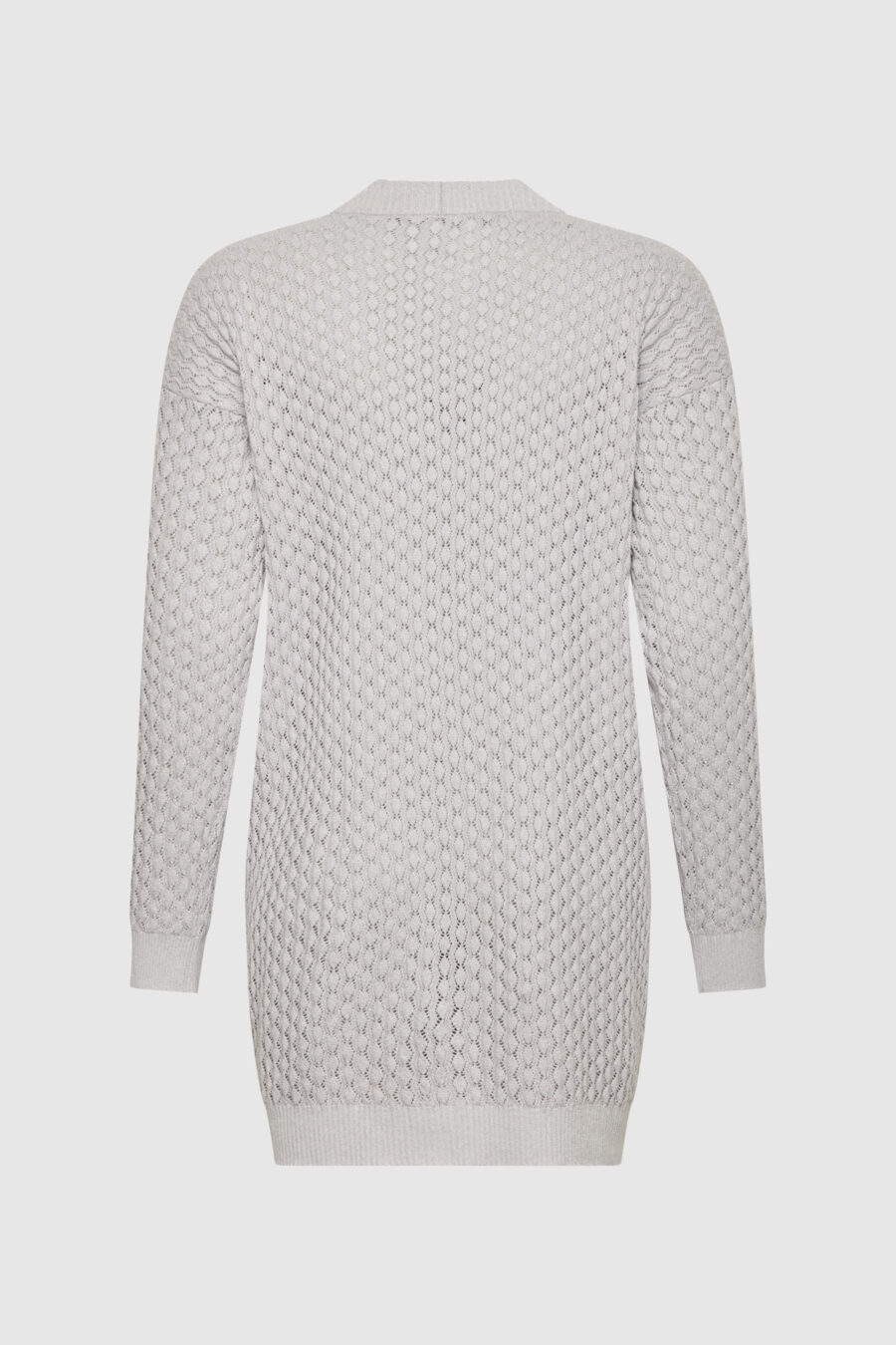 Strickjacke, lange Jacke, grau, Lurex, Kaschmir