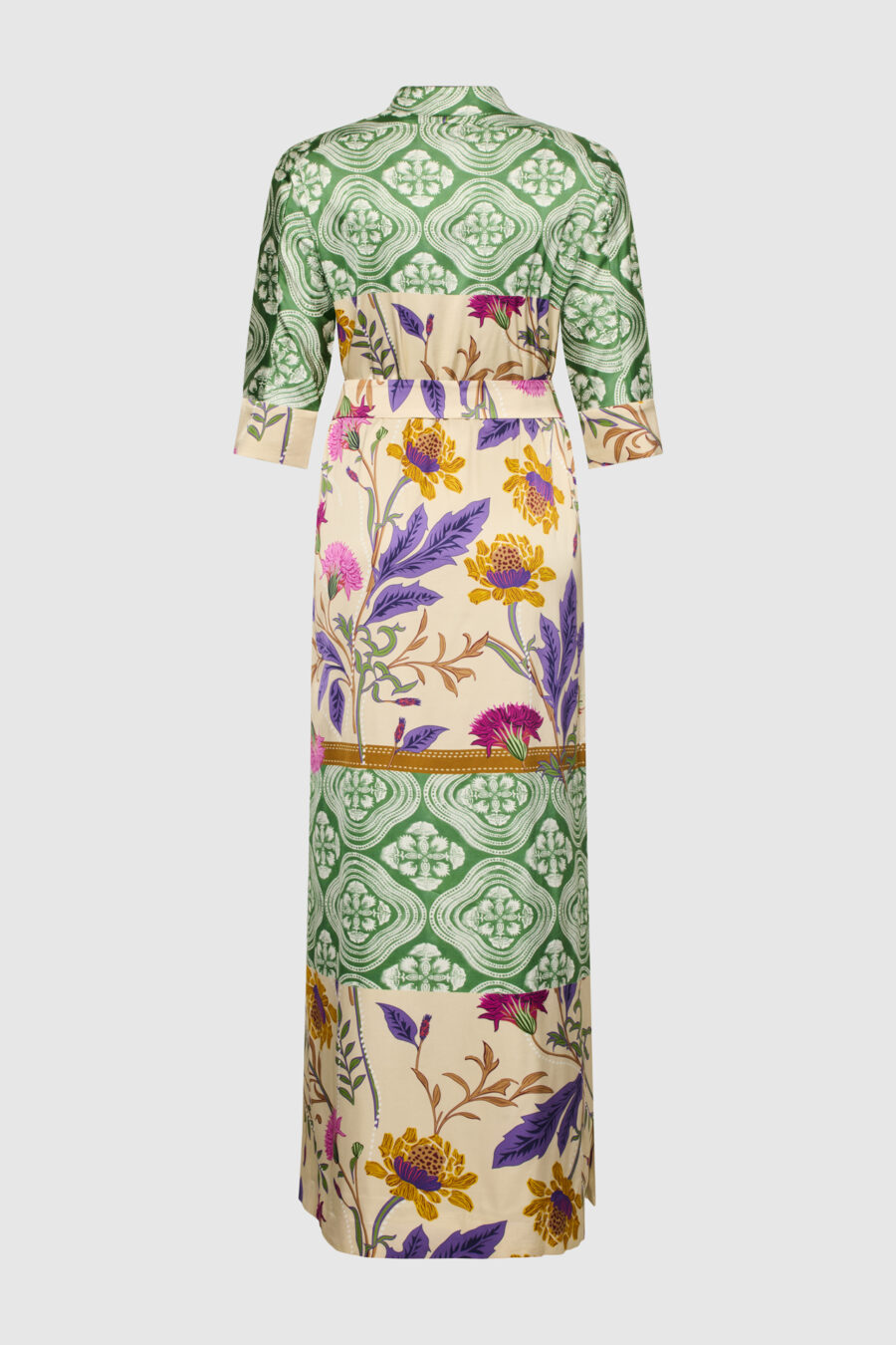 Tunika, Kaftan, Viskose, lila, grün, creme, bedruckt, Manufaktur Boscana Leizpig