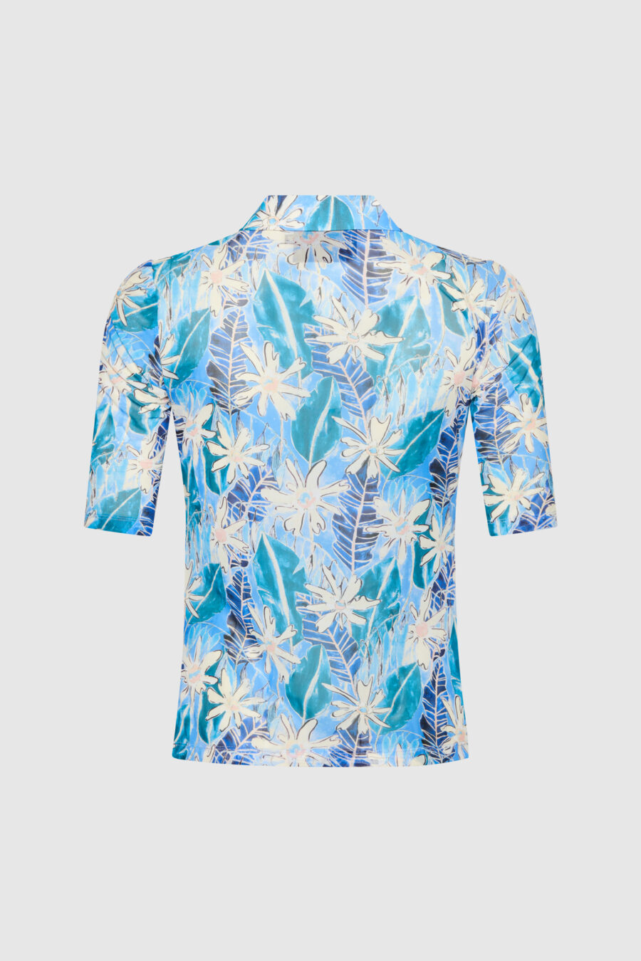 Bluse , transparent, blau , florales Design