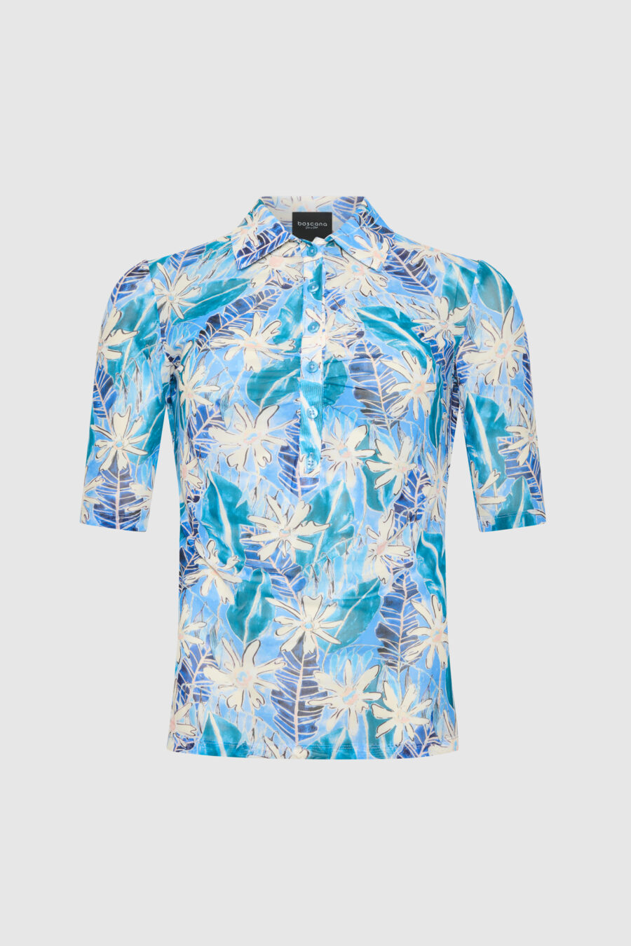 Bluse , transparent, blau , florales Design