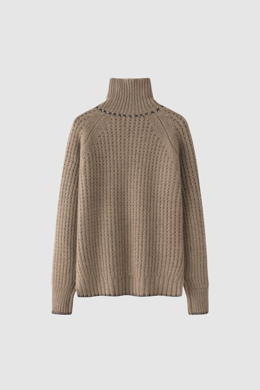 Rollkragenpullover aus Kaschmir in Creme