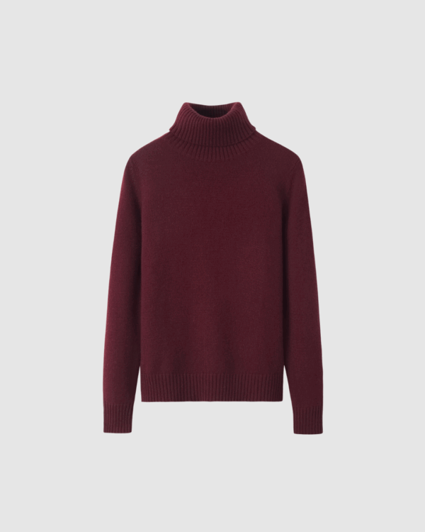 Rollkragenpullover aus Kaschmir in Bordeaux