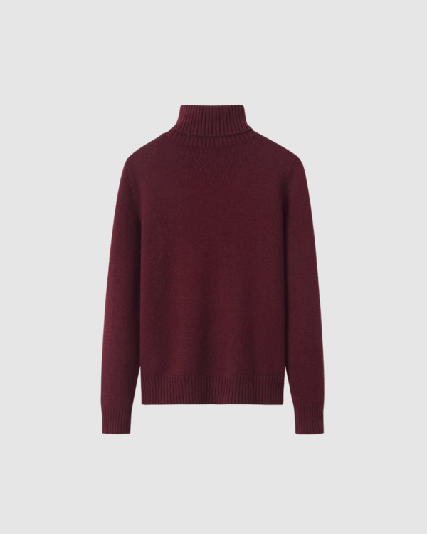 Rollkragenpullover aus Kaschmir in Bordeaux – Bild 4