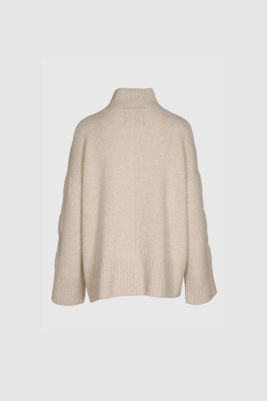 Oversize Kaschmirpullover mit Strukturstrick in Camel