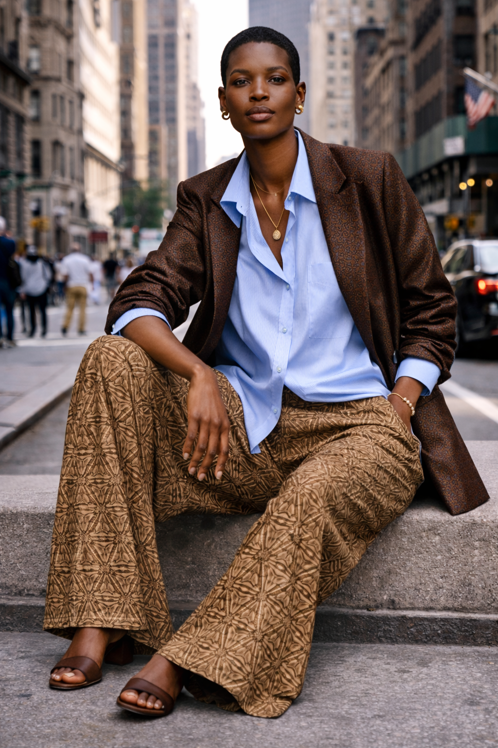 2026_Sommer_Boscana_Blazer_Balzer-in-Braun-Jaquard_Modelfoto_2