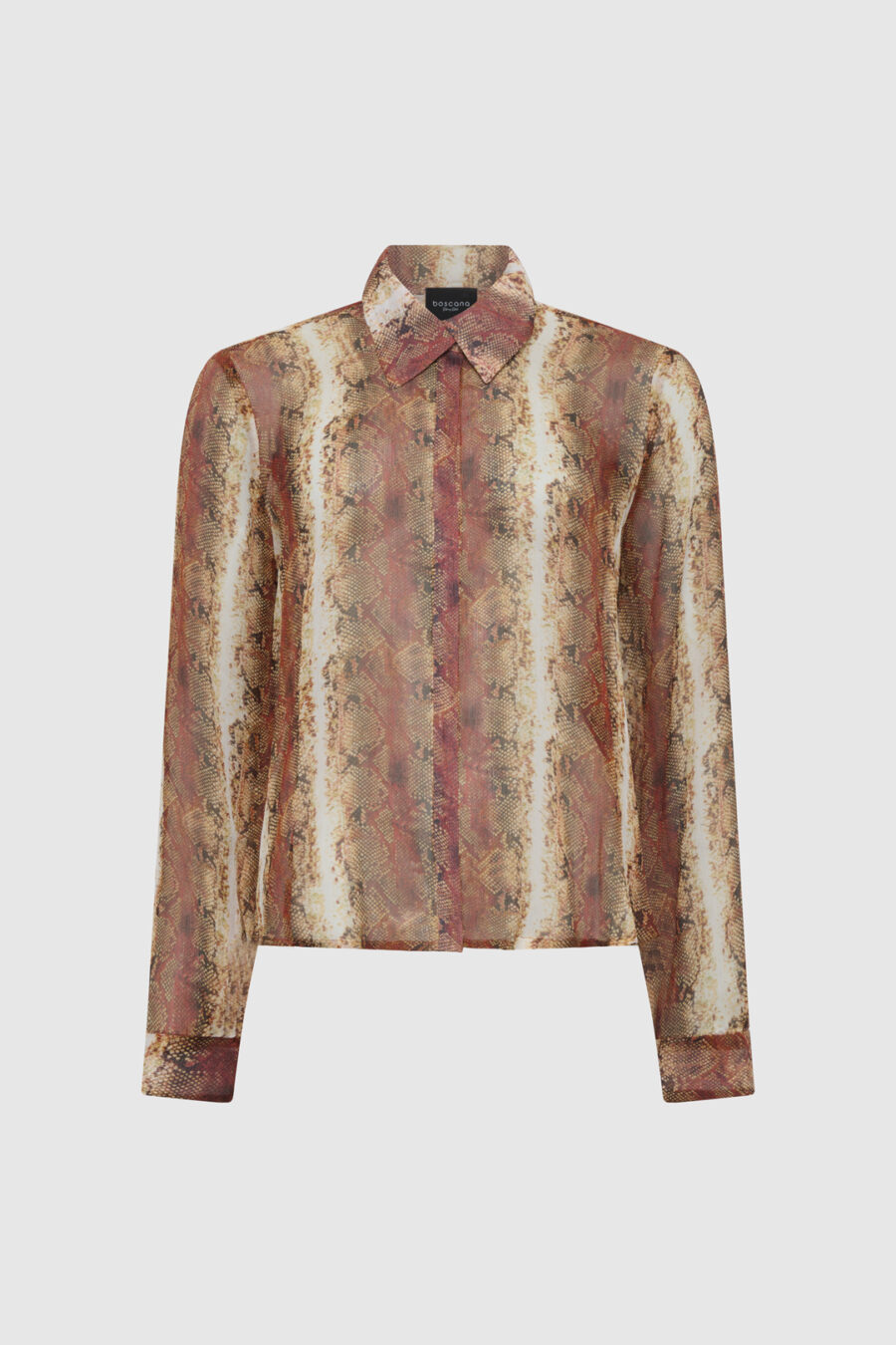 Leicht transparente Seidenbluse im Animal Print