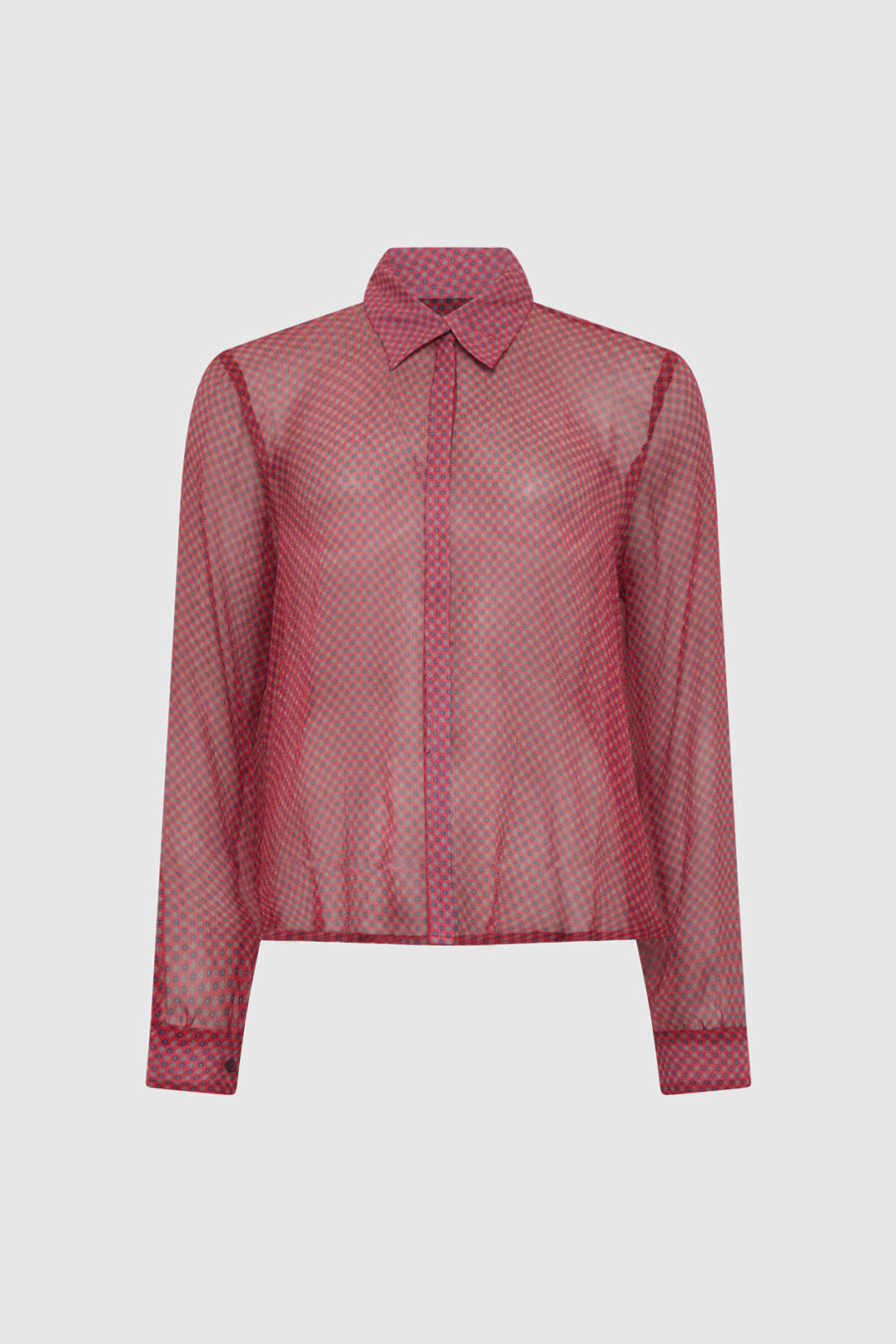 Leicht transparente Seidenbluse mit floralem Print