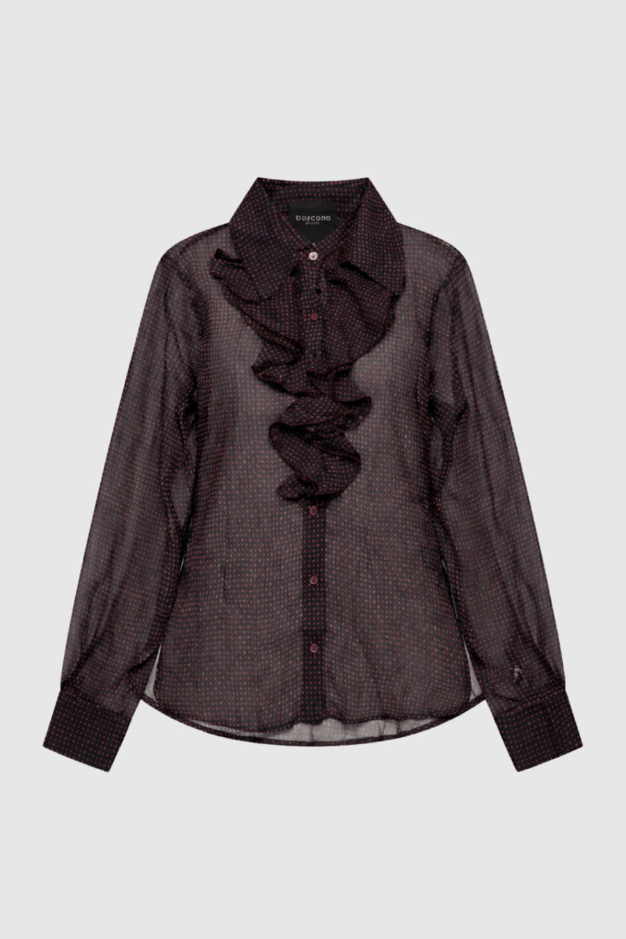 Leicht transparente Seidenbluse mit floralem Print