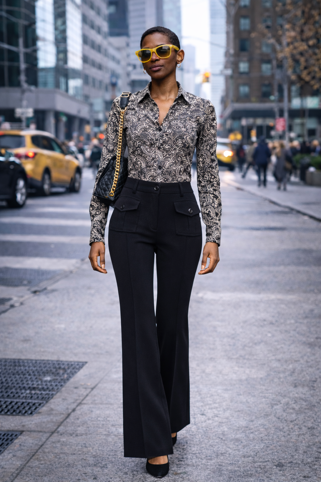 2026_Sommer_Boscana_Hose_Hoch-geschnittene-Hose-in-Schwarz_Modelfoto