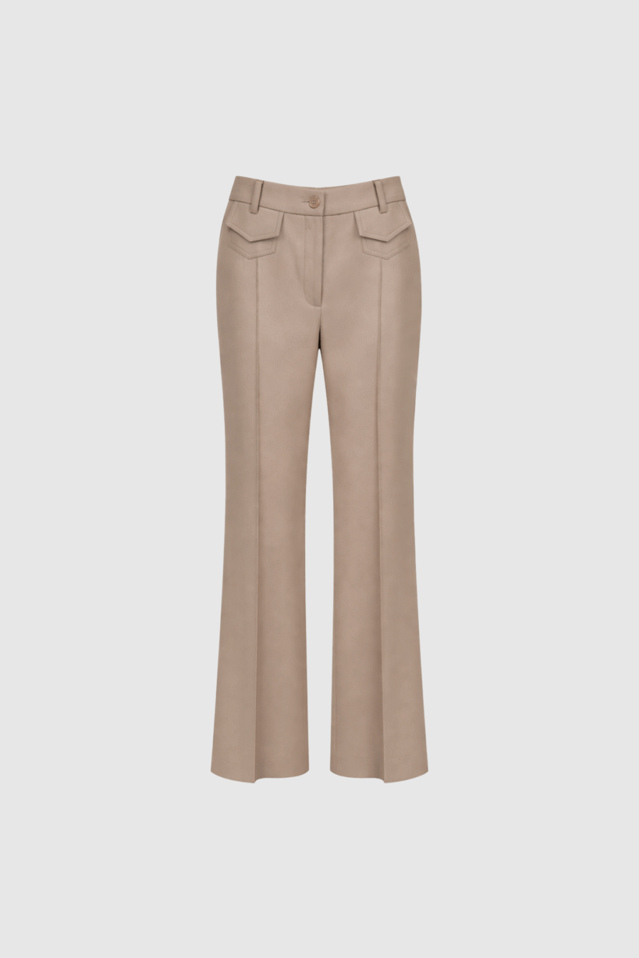 Hoch geschnittene Hose in Creme