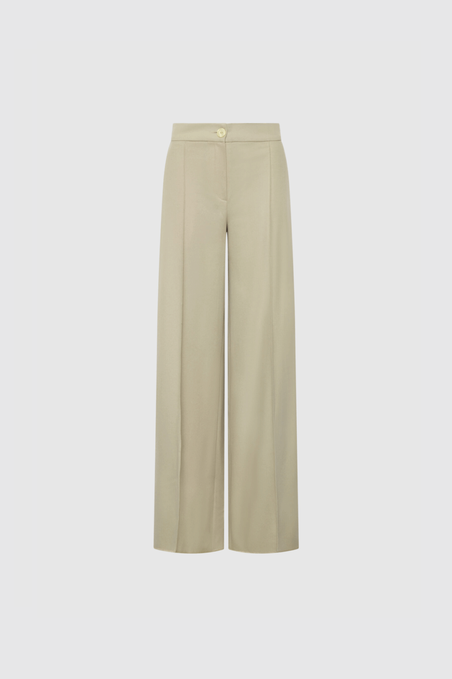 Weite Hose aus Merinowolle in in Creme