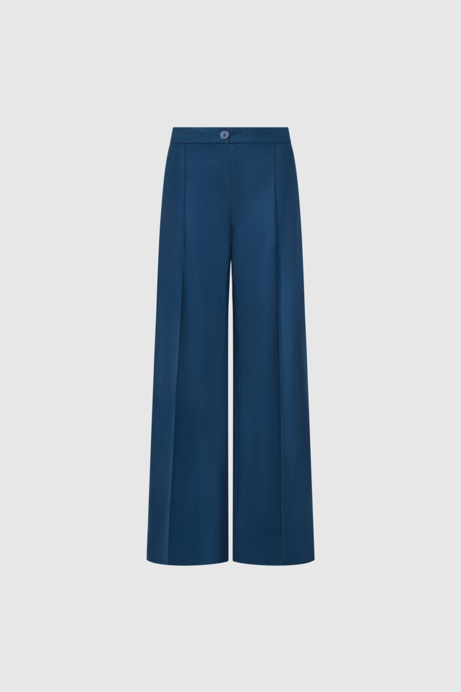 Weite Hose aus Merinowolle in Dunkelblau