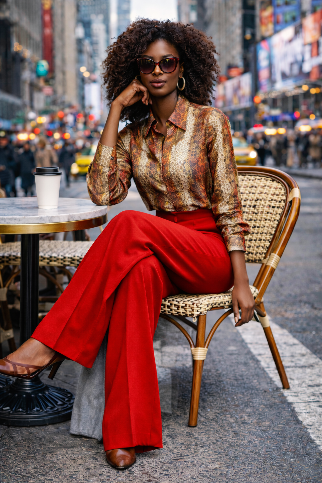 2026_Sommer_Boscana_Hose_Weite-Hose-aus-Merinowolle-in-Rot_Modelfoto_Streetstyle_3