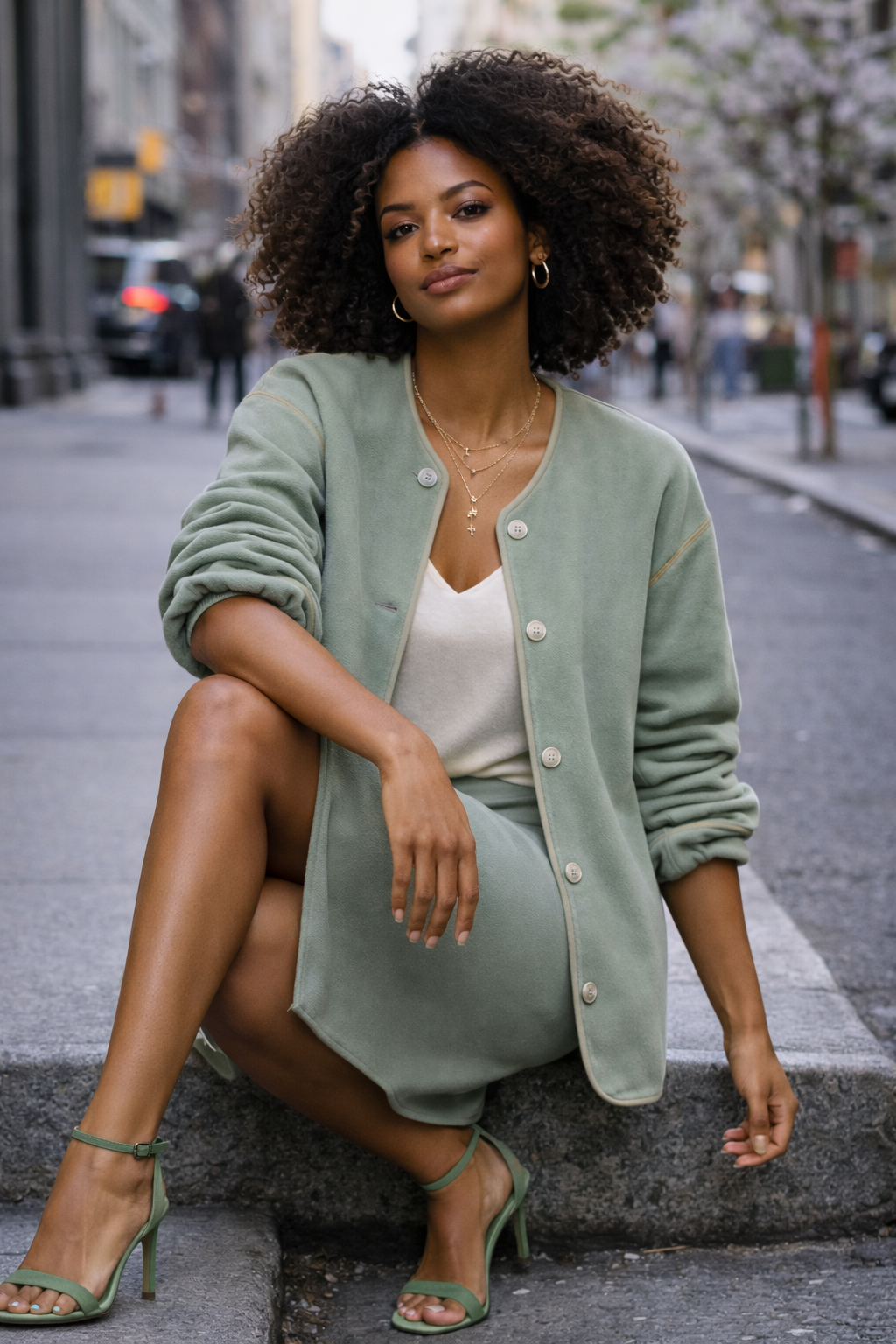 2026_Sommer_Boscana_JackenMaentel_Cardigan-in-Olive_Modelfoto_2