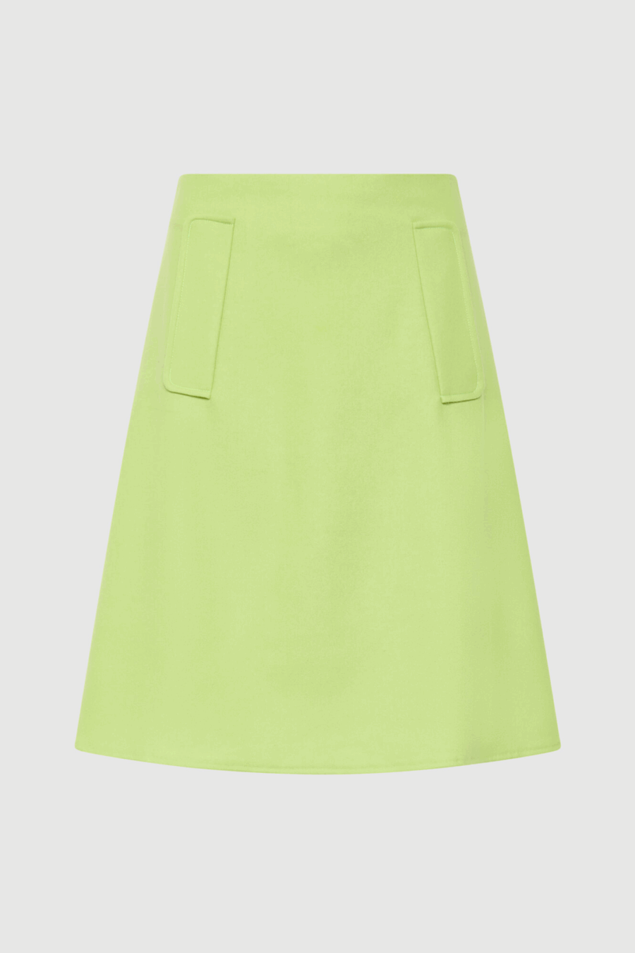 Knieumspielender Rock aus Merinowolle in Hellgrün