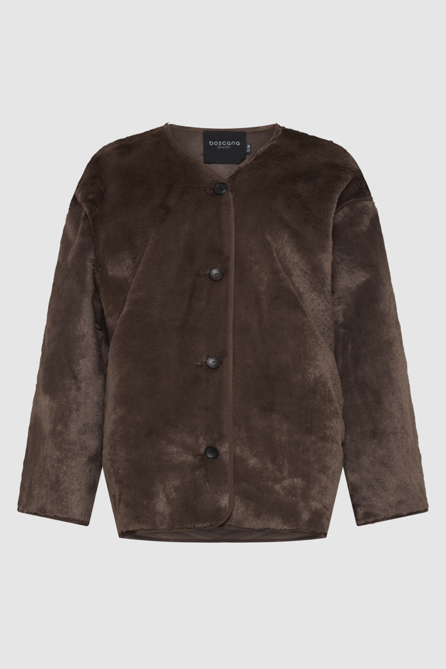 Cardigan in Felloptik Braun