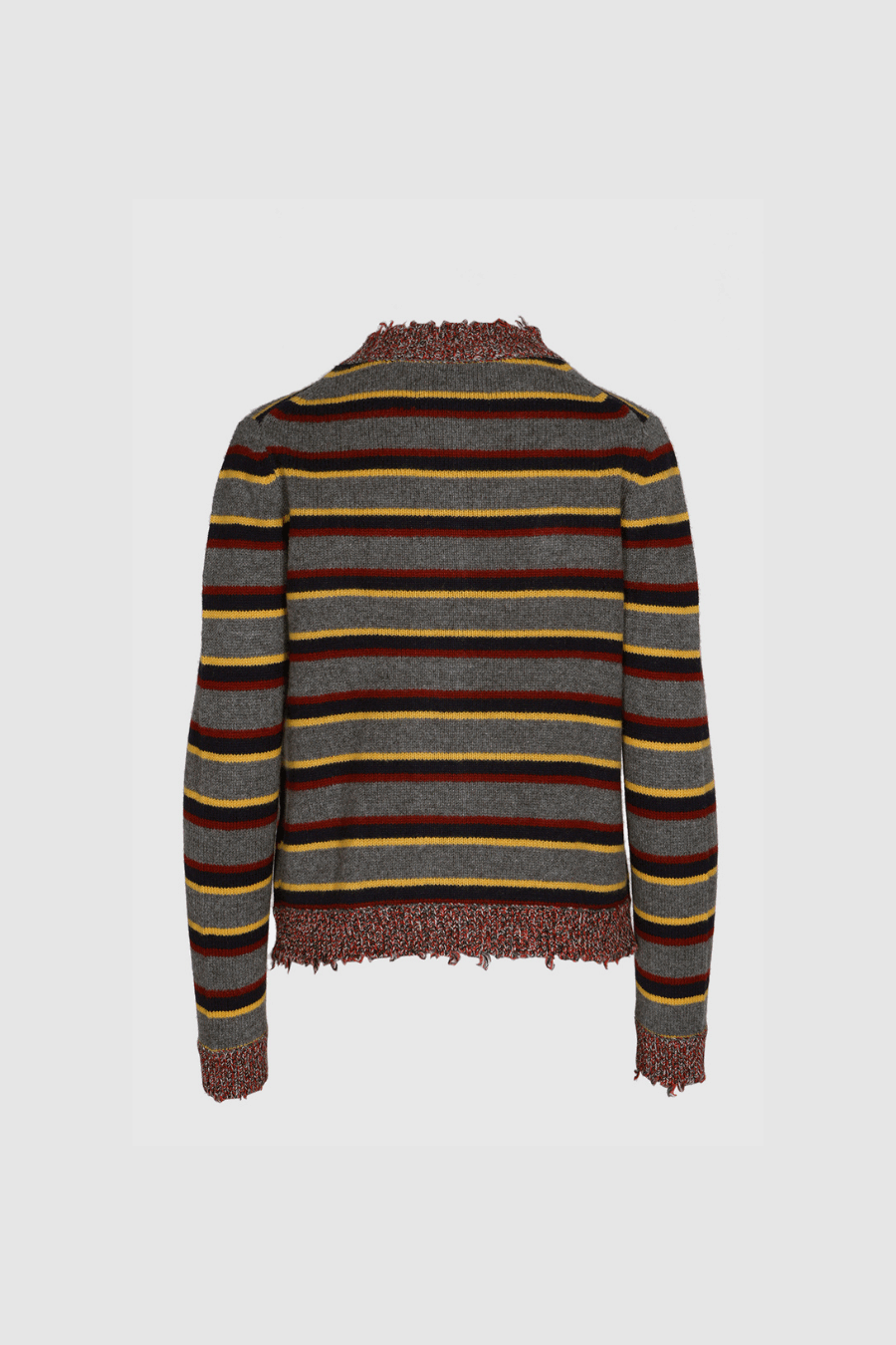 Gestreifte Kaschmir-Strickjacke in Grau