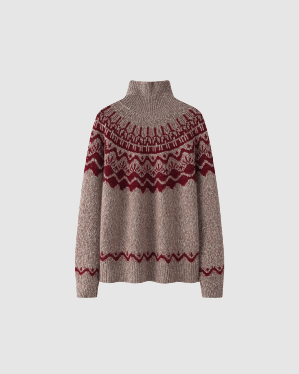 Kaschmirpullover im Norweger Muster – Bild 4