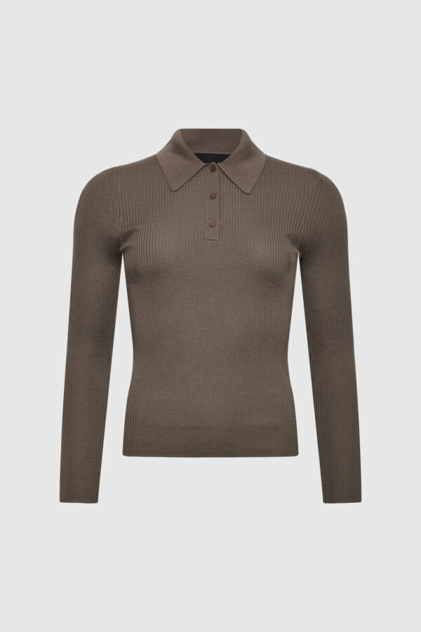 Polo, Pullover mit Polokragen, schwarz, creme, oliv, langer Arm
