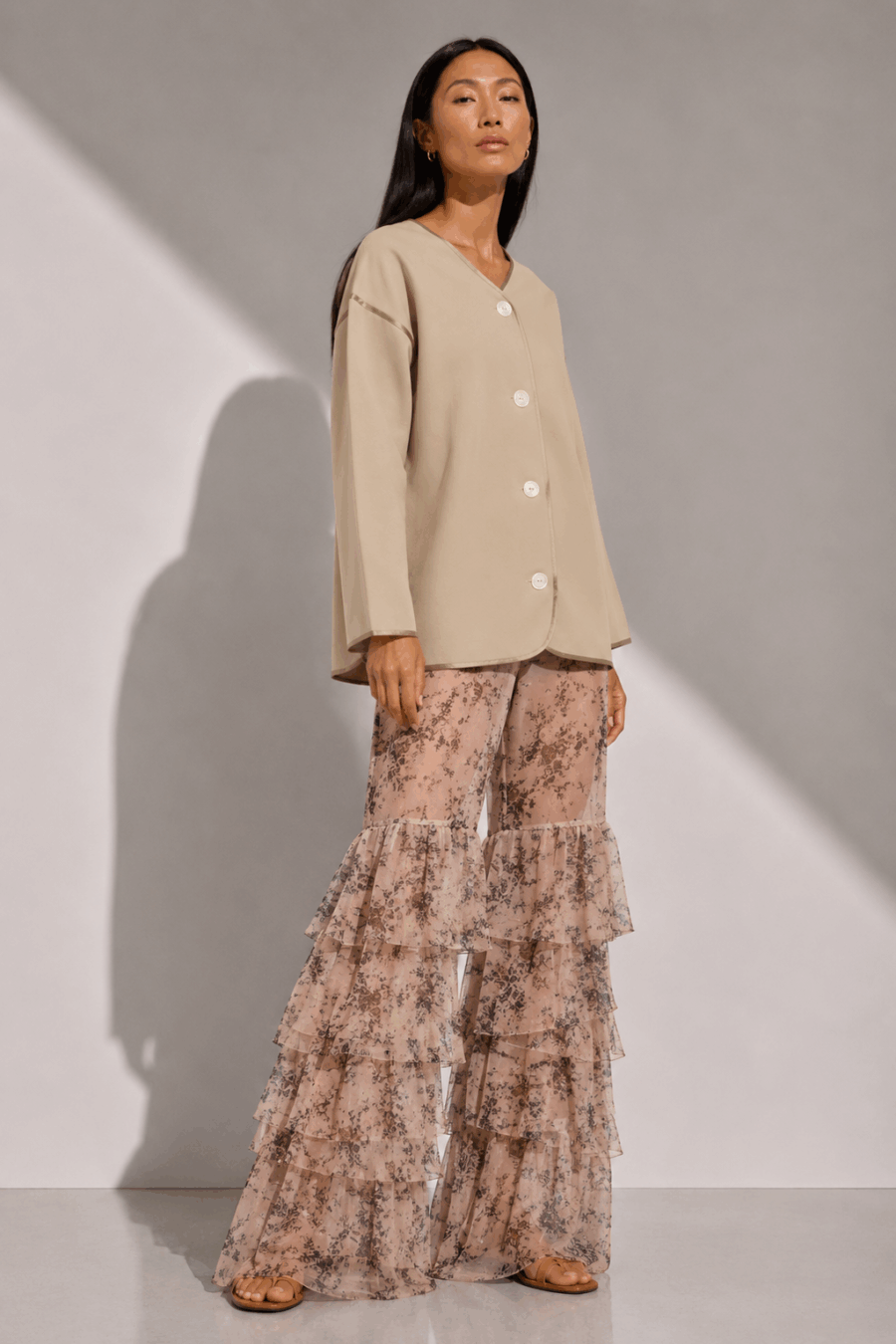 Cardigan aus 100 % Merinowolle in Creme