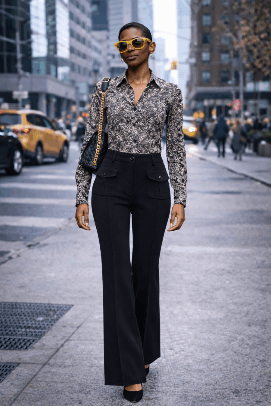 Bluse aus einem elastischen Gewebe