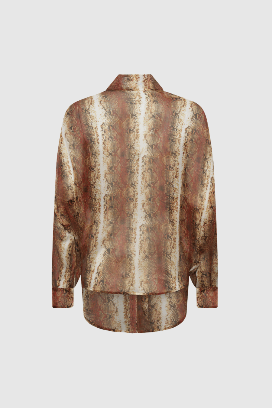 Oversize Seidenbluse mit Animal-Print und Schluppenkragen