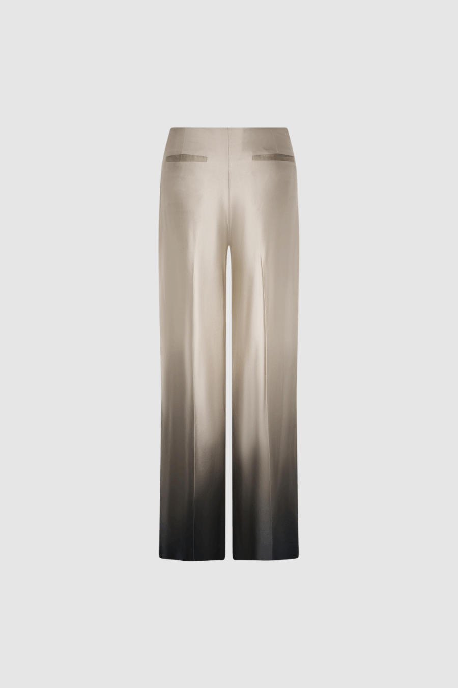 Satinhose mit Farbverlauf in Creme und Schwarz Boscana, Boscana Manufaktur, Leipzig, Atelier Leipzig, Damenmode, Modemanufaktur, Manufaktur für Damenmode, Hose, Wolle, lange Hose, schmale Hose, weite Hose, wahllose, Cordhose, Culotte Cordhose Damenhose