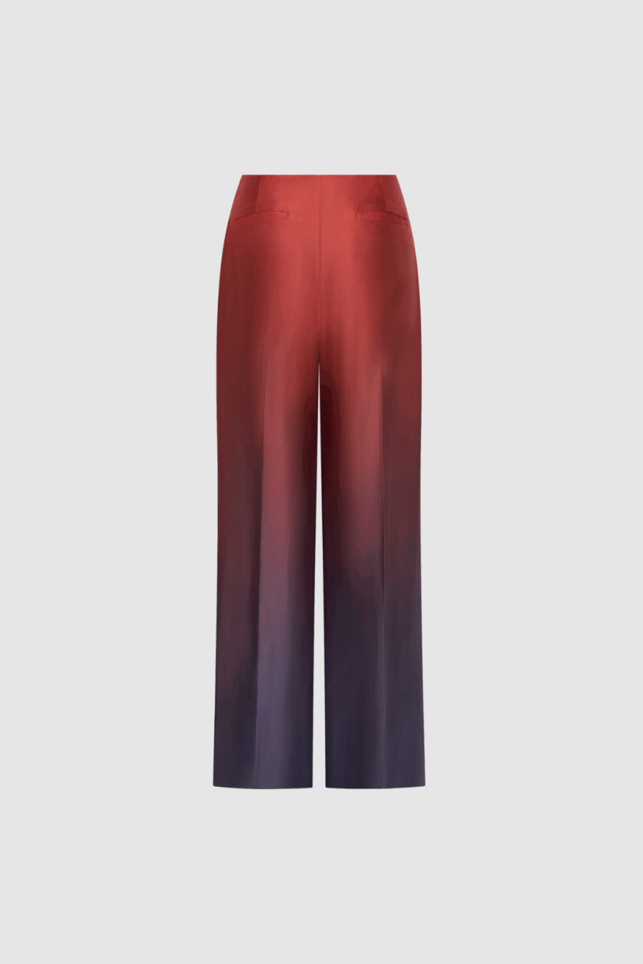 Satinhose mit Farbverlauf in Rot und Dunkelblau Boscana, Boscana Manufaktur, Leipzig, Atelier Leipzig, Damenmode, Modemanufaktur, Manufaktur für Damenmode, Hose, Wolle, lange Hose, schmale Hose, weite Hose, wahllose, Cordhose, Culotte Cordhose Damenhose