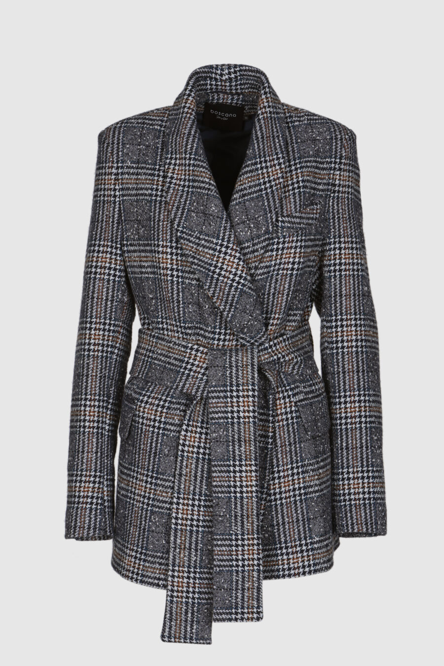 Wolljacke kariert in blau-grau-Nuancen, Wolljacke, Damenjacke, karierte Jacke
