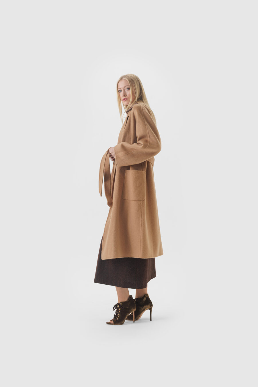 Mantel, Camel, Damenmantel, langer Mantel, Wintermantel in Camel